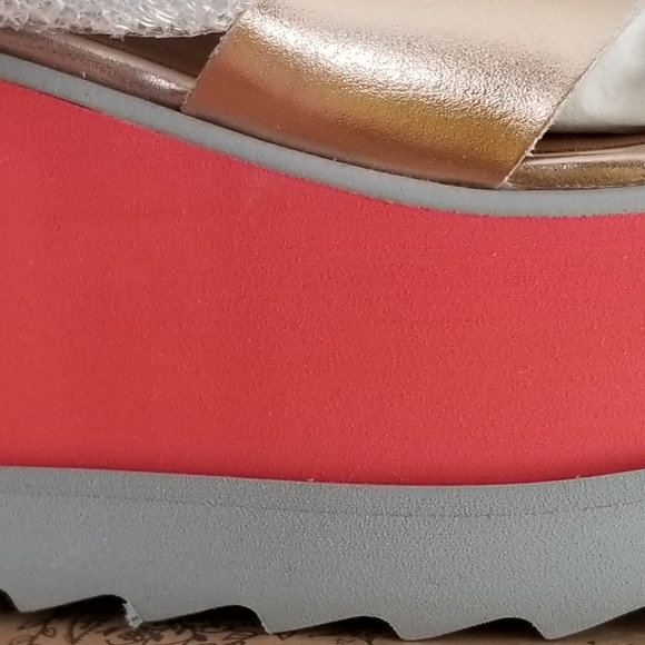 Free People Gold Metallic and Coral Flatform - Picture 3 of 5